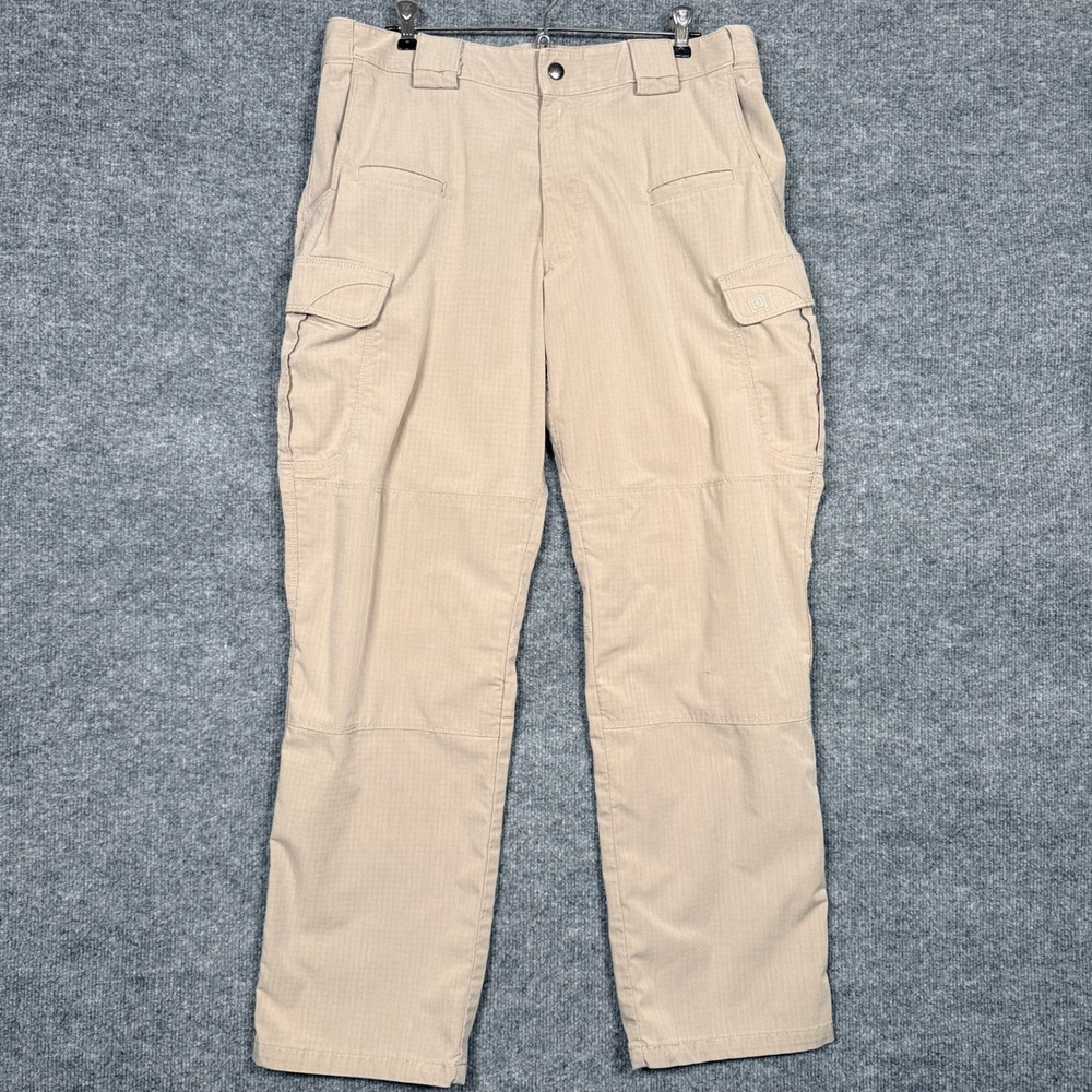 5.11 Tactical Mens Size 36X32 Cargo Pants Khaki Cotton Blend Utility Gorpcore